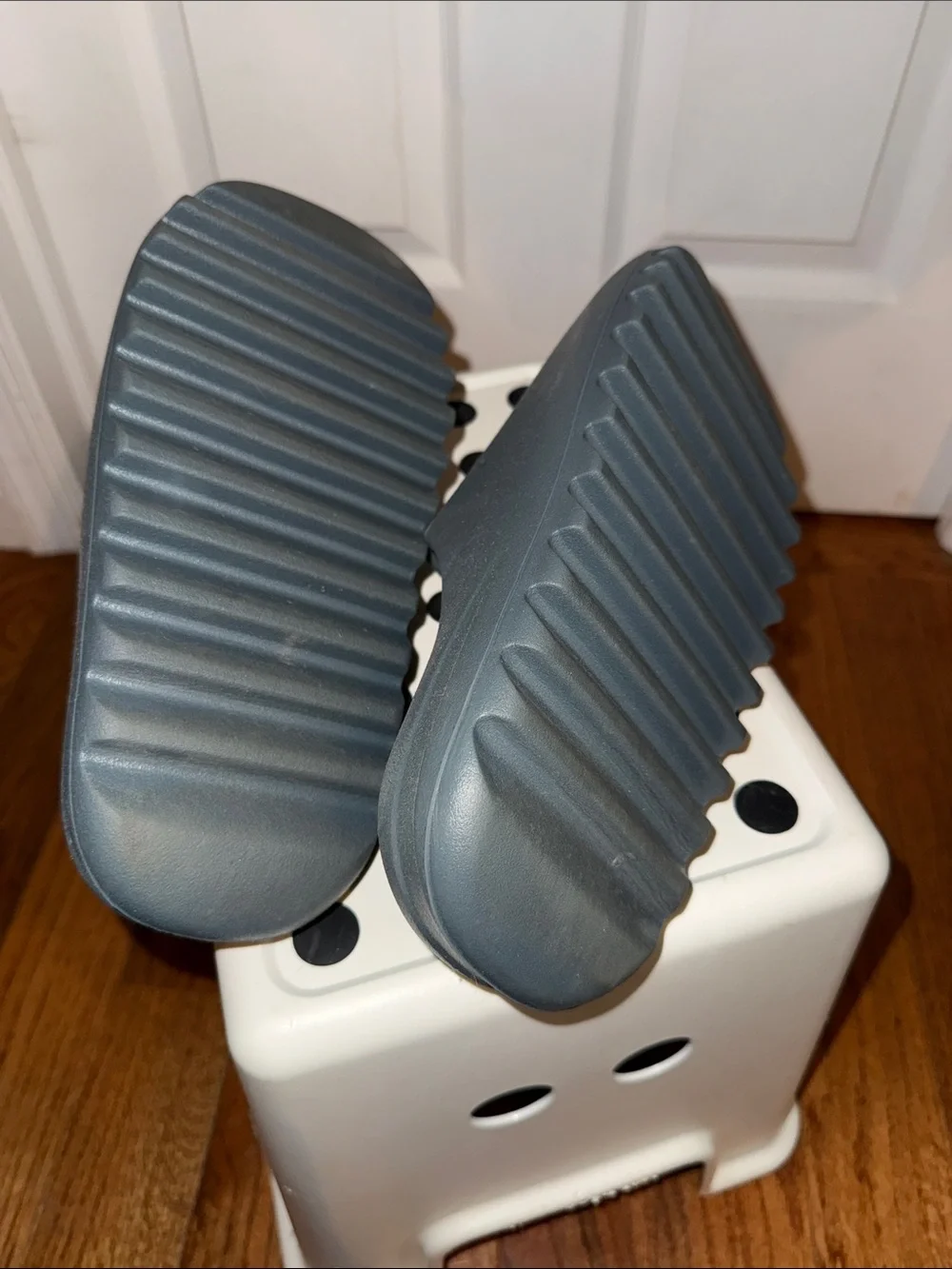 adidas Men's  in Charcoal Gray Yeezy Slides